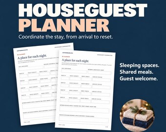 Planificador de visitas, horario para huéspedes que pernoctan y hoja de bienvenida (PDF rellenable)