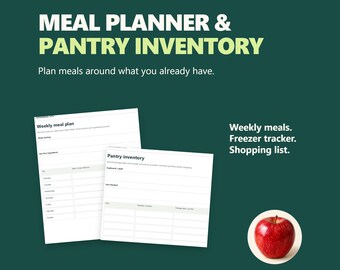 Meal Planner: Fillable Weekly Plan, Pantry Inventory and Freezer Tracker
