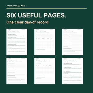 Planificateur de quarts de travail des bénévoles, registre de couverture et formulaires de passation de consignes, PDF remplissable, formats Lettre et A4 image 5