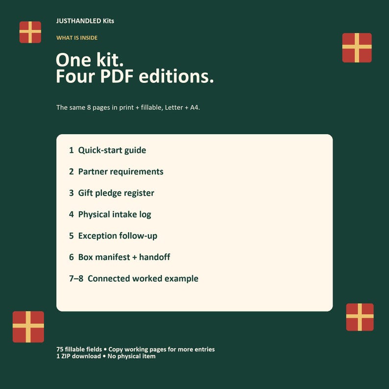Gift Drive Planner, Intake Log, Handoff Forms (PDF) image 5