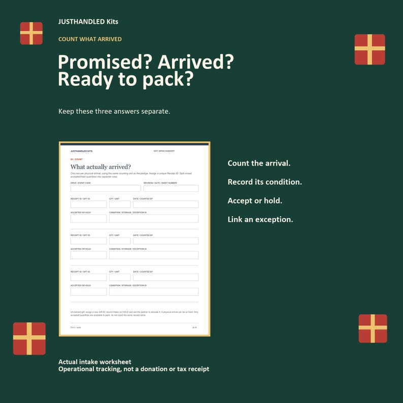 Gift Drive Planner, Intake Log, Handoff Forms (PDF) image 2