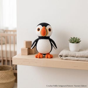 Crochet Puffin Amigurumi Pattern PDF, Cute Seabird Crochet Toy Tutorial, Stuffed Puffin Plush, Ocean Animal Crochet Pattern