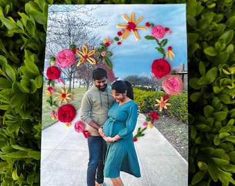Bordado personalizado con foto familiar: recuerdo familiar texturizado en 3D, retrato bordado a mano.