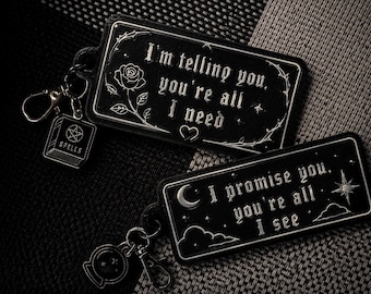 Gothic Lyric Keychains | 3D Printed PLA Matching Set (Couples, Friends)