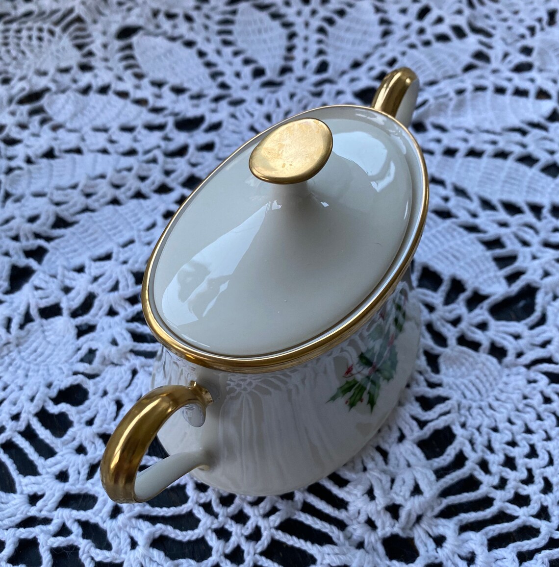 Vintage Lenox Holiday Sugar and Creamer Etsy