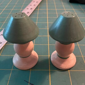 Vintage Wooden Lamp Salt and Pepper Shakers