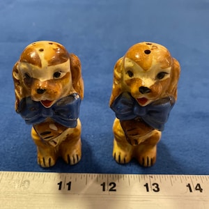 Vintage  Puppy Salt and Pepper Shakers - Made in Japan