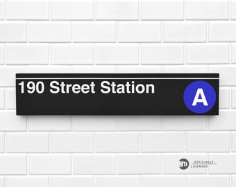 190 Street Station - New York City Subway Sign - Wood Sign