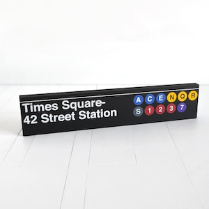 Times Square 42 Street Station New York City Subway Sign Wood Sign image 2