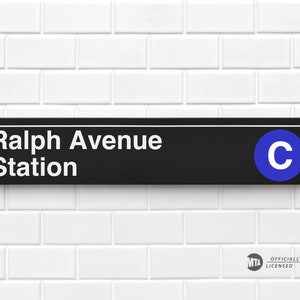 Ralph Avenue Station New York City Subway Sign Wood Sign image 1