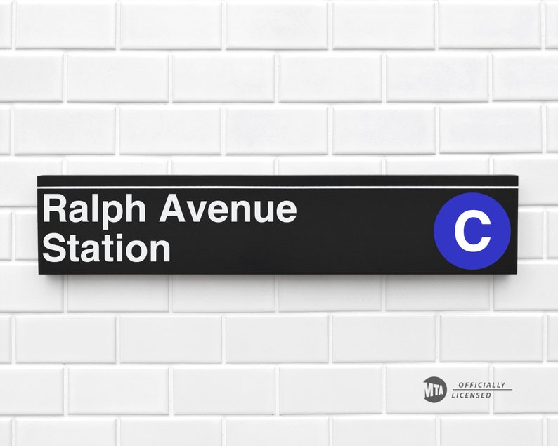 Ralph Avenue Station New York City Subway Sign Wood Sign image 1