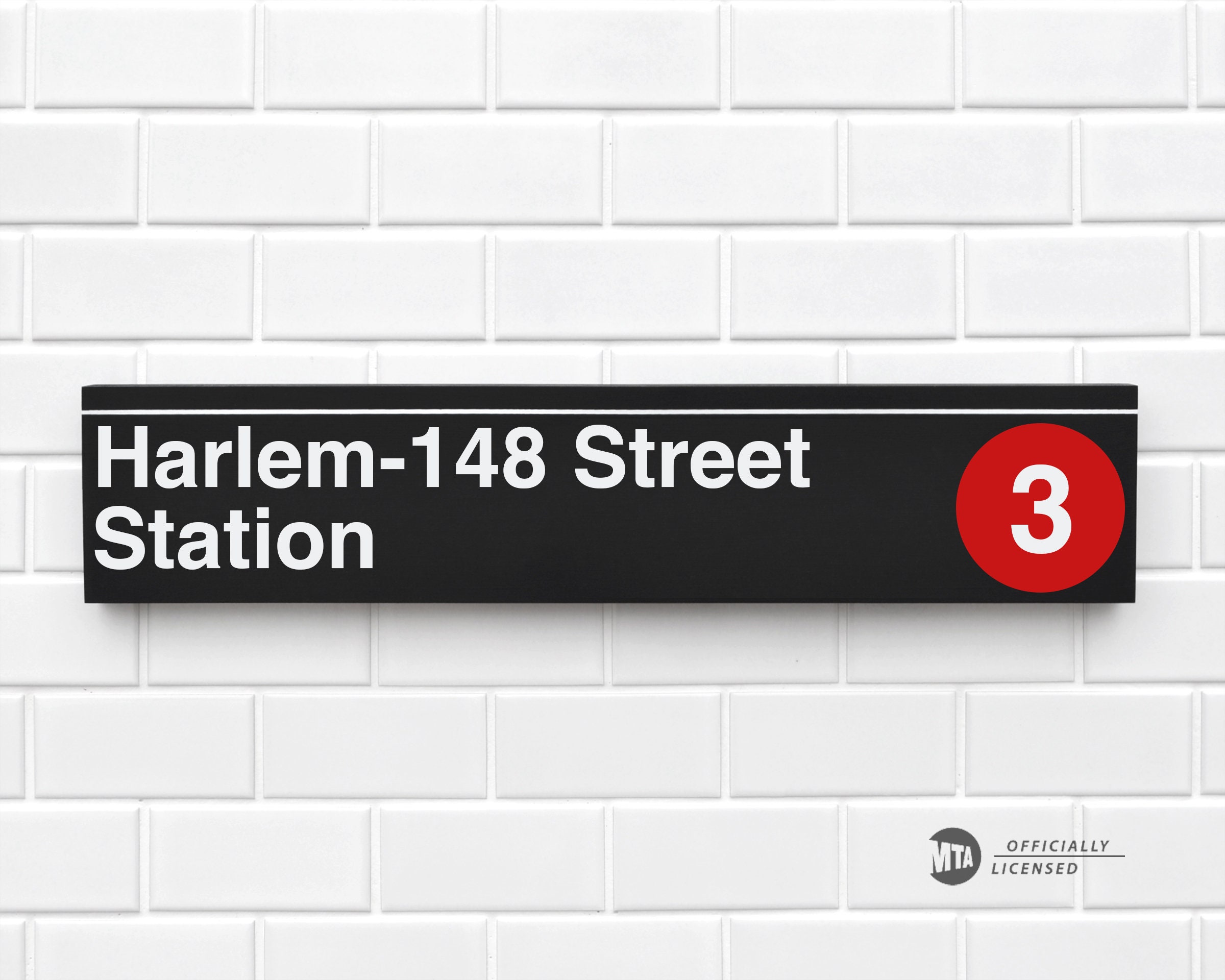 Harlem-148 Street Station - New York City Subway Sign - Wood Sign