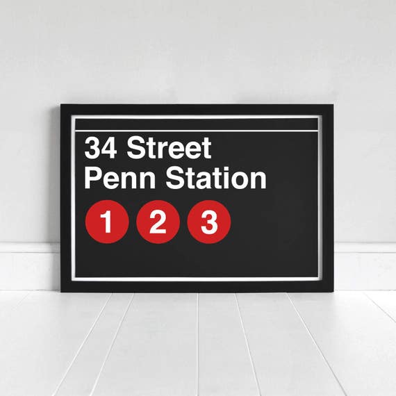 34 Street Penn Station - New York Subway Sign - Art Print - Etsy