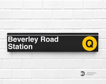 Beverley Road Station - New York City Subway Sign - Wood Sign