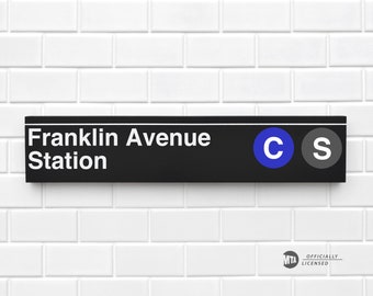 Franklin Avenue Station - New York City Subway Sign - Wood Sign