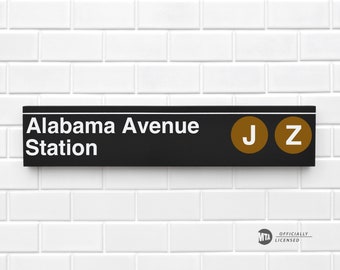 Alabama Avenue Station - New York City Subway Sign - Wood Sign