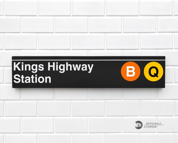 Kings Highway Station New York City Subway Sign Wood Sign Etsy