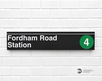 Fordham Road Station - New York City Subway Sign - Wood Sign