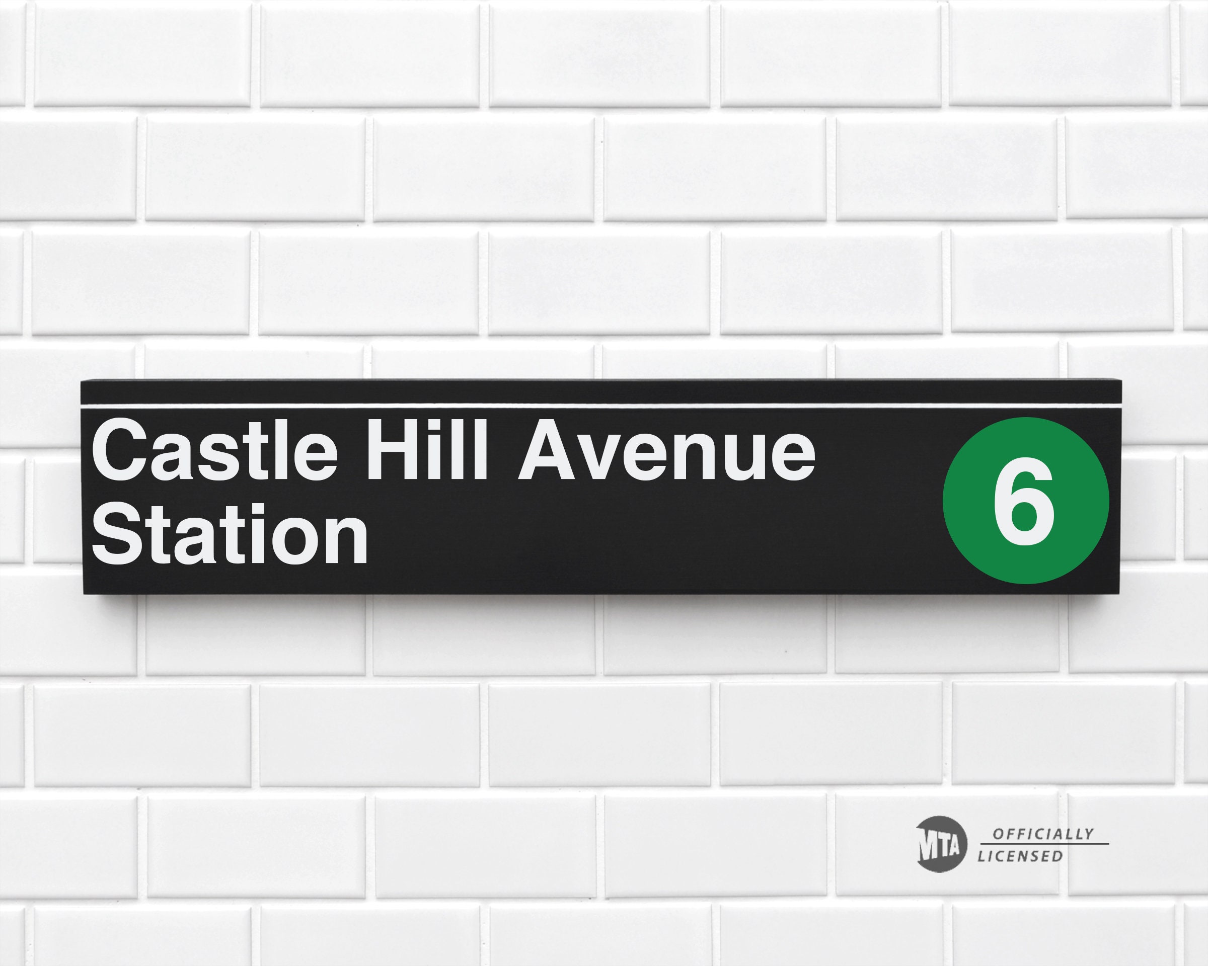 Castle Hill Avenue Station - New York City Subway Sign - Wood Sign