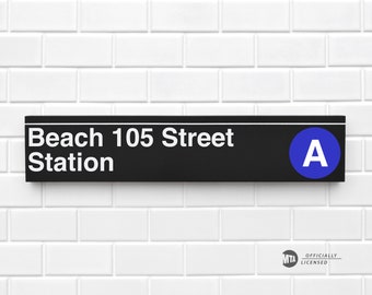 Beach 105 Street Station - New York City Subway Sign - Wood Sign