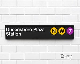 Queensboro Plaza Station - New York City Subway Sign - Wood Sign