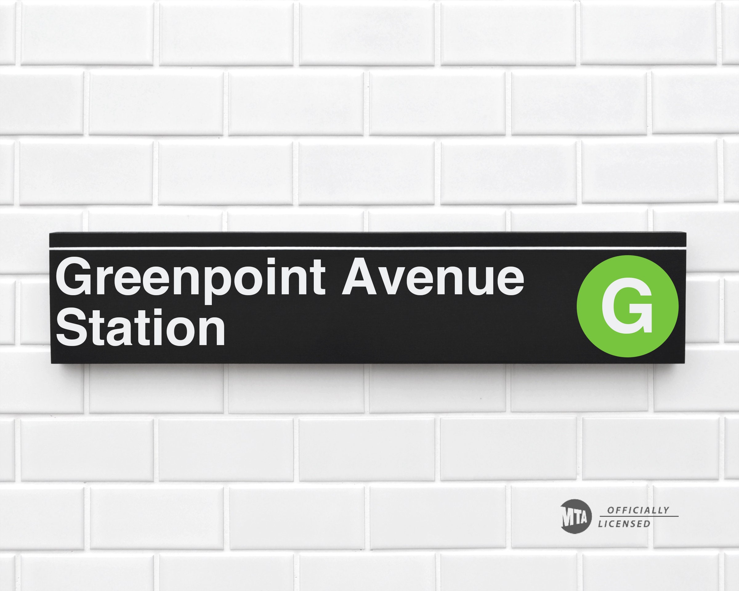 Greenpoint Avenue Station - New York City Subway Sign - Wood Sign