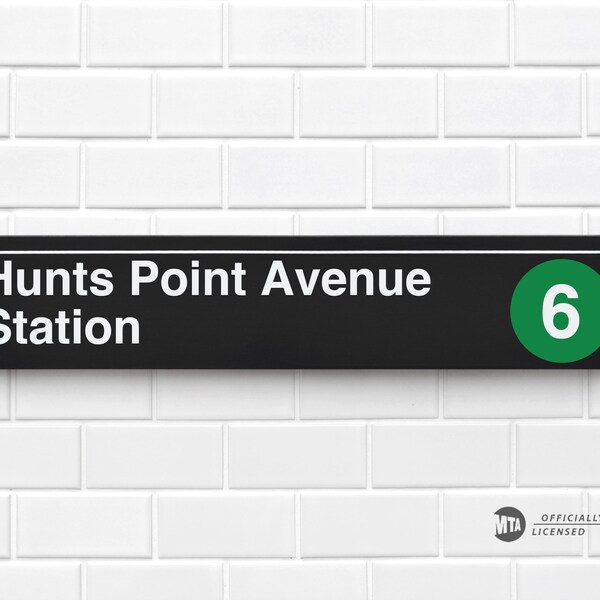 Hunts Point Avenue Station - New York City Subway Sign - Wood Sign