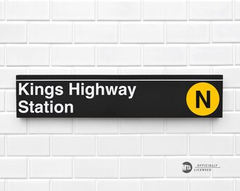 Kings Highway Station - New York City Subway Sign - Wood Sign