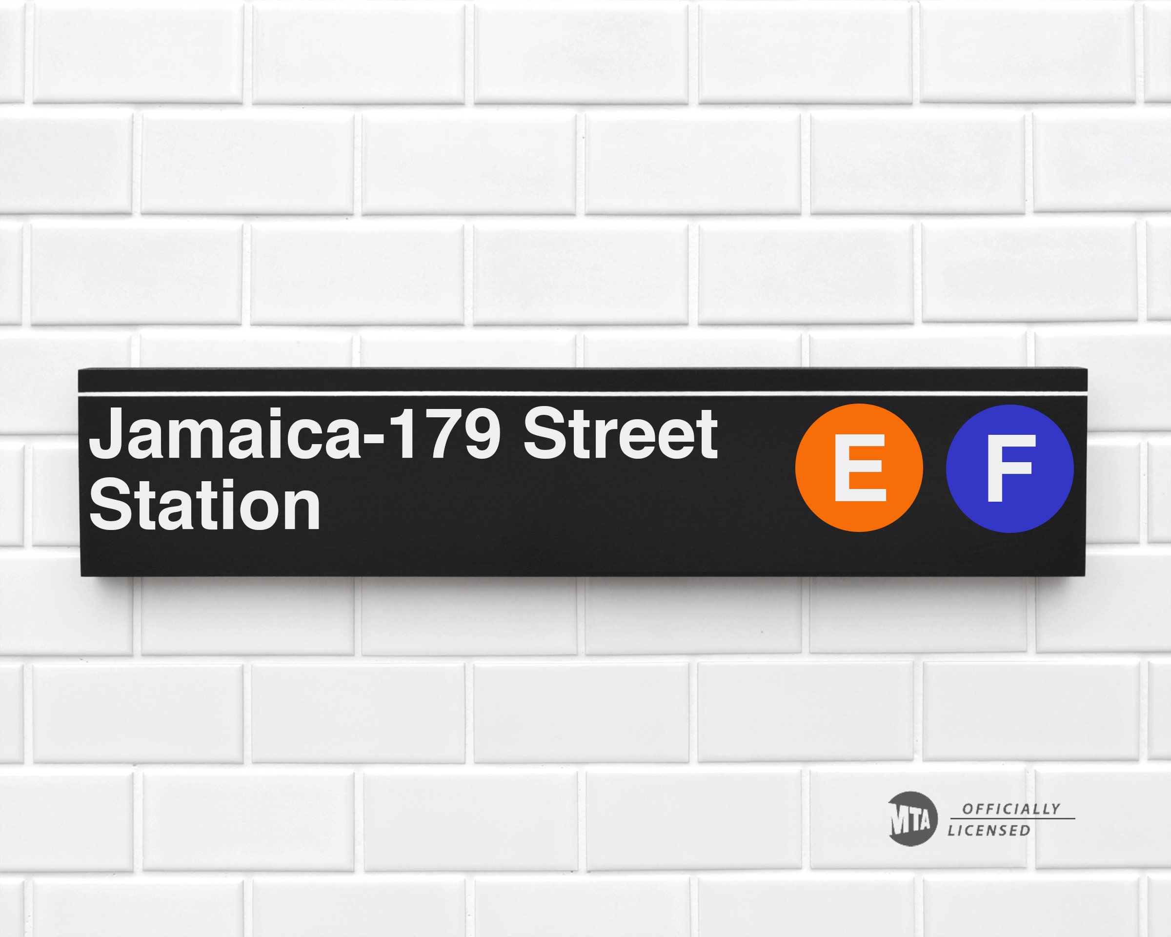 Jamaica- 179 Street Station - New York City Subway Sign - Wood