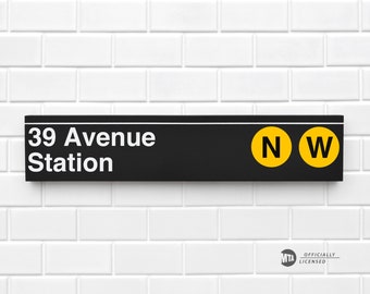 39 Avenue Station - New York City Subway Sign - Wood Sign