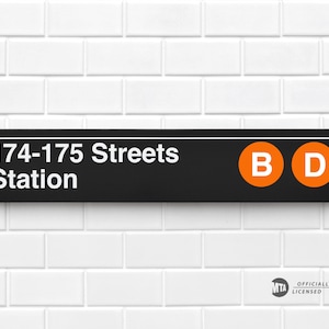174-175 Streets Station - New York City Subway Sign - Wood Sign - Etsy
