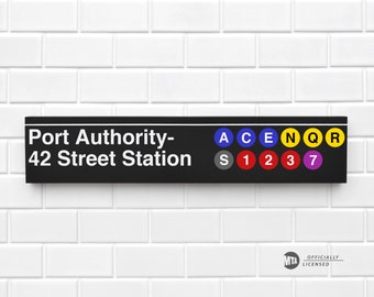 Port Authority- 42 Street Station - New York City Subway Sign - Wood Sign