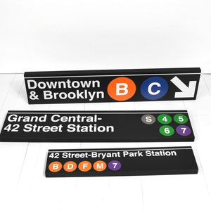 Times Square 42 Street Station New York City Subway Sign Wood Sign image 3