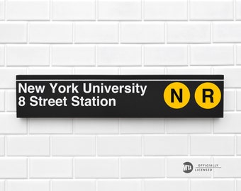 New York University 8 Street Station - New York City Subway Sign - Wood Sign