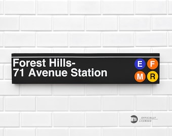 Forest Hills- 71 Avenue Station - New York City Subway Sign - Wood Sign