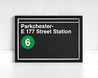 Parkchester- E 177 Street Station - New York Subway Sign - Art Print