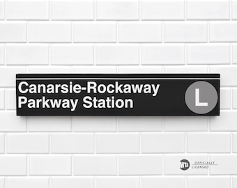 Canarsie-Rockaway Parkway Station - New York City Subway Sign - Wood Sign