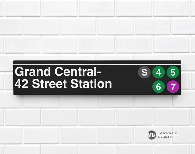 Grand Central- 42 Street Station - New York City Subway Sign - Wood Sign