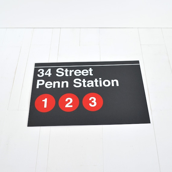 34 Street Penn Station - New York Subway Sign - Art Print - Etsy