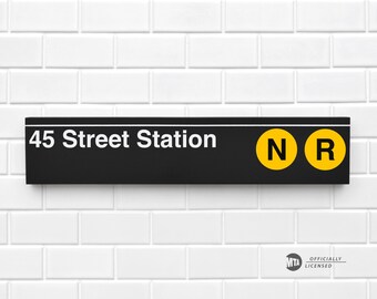 45 Street Station - New York City Subway Sign - Wood Sign