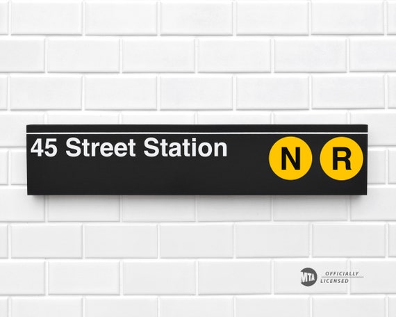 45 Street Station - New York City Subway Sign - Wood Sign - Etsy