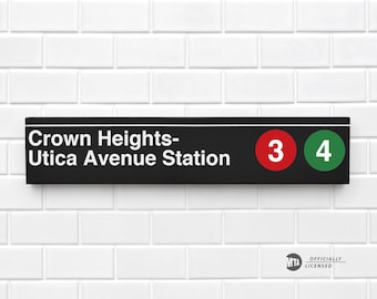 Crown Heights- Utica Avenue Station - New York City Subway Sign - Wood Sign