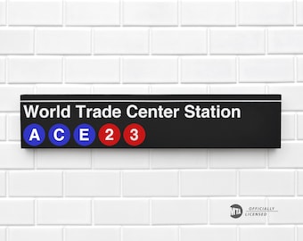 World Trade Center Station - New York City Subway Sign - Wood Station