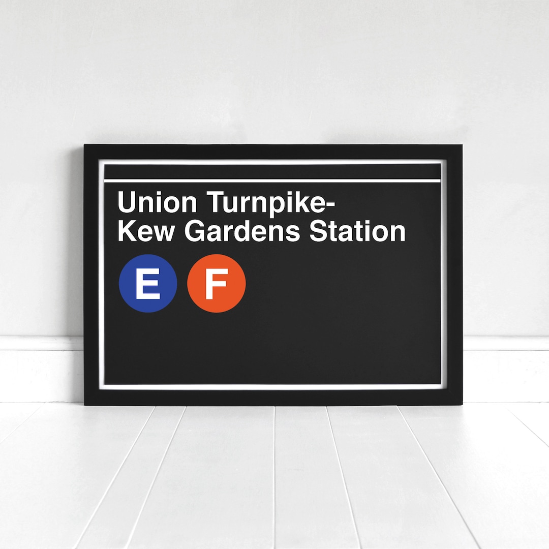 Union Turnpike Kew Gardens Station New York Subway Sign Art Print Etsy