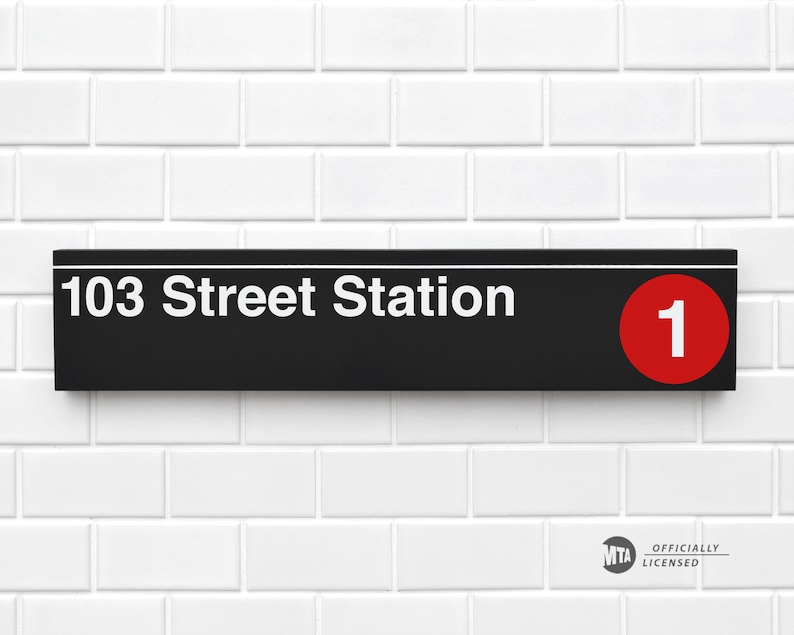 103 Street Station - New York City Subway Sign - Wood Sign - Etsy