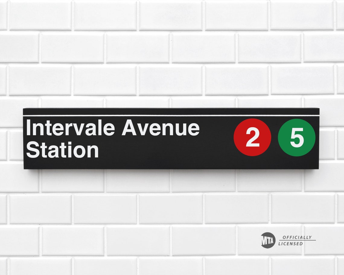 Intervale Avenue Station New York City Subway Sign Wood Etsy