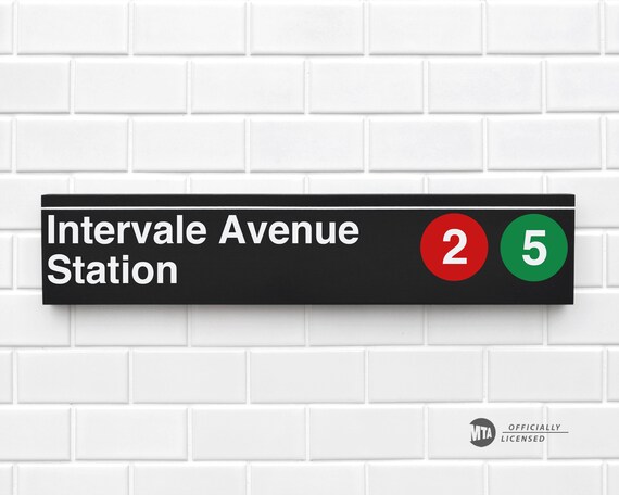 intervale avenue station new york city subway sign wood etsy etsy