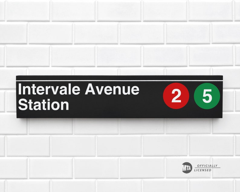 Intervale Avenue Station New York City Subway Sign Wood Etsy