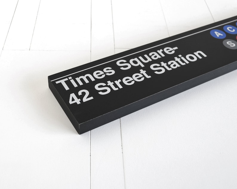 Times Square 42 Street Station New York City Subway Sign Wood Sign image 4