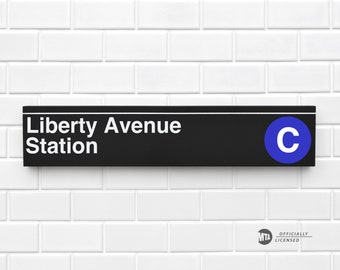 Liberty Avenue Station - New York City Subway Sign - Wood Sign